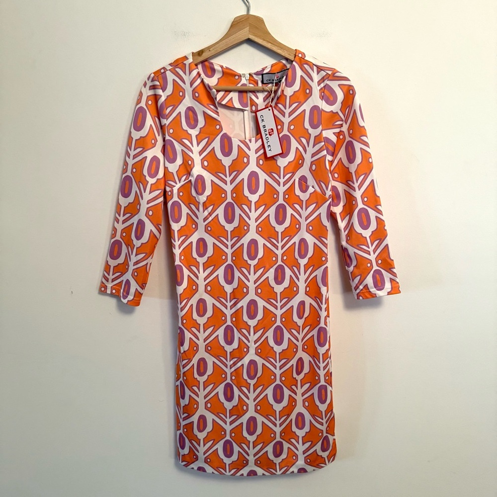 NWT CK BRADLEY Islesboro Dress In Larkin Orange Purple XS